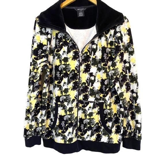 So soft Black/pale yello/white splotchy zippered jacket by esmara. - Picture 5 of 11